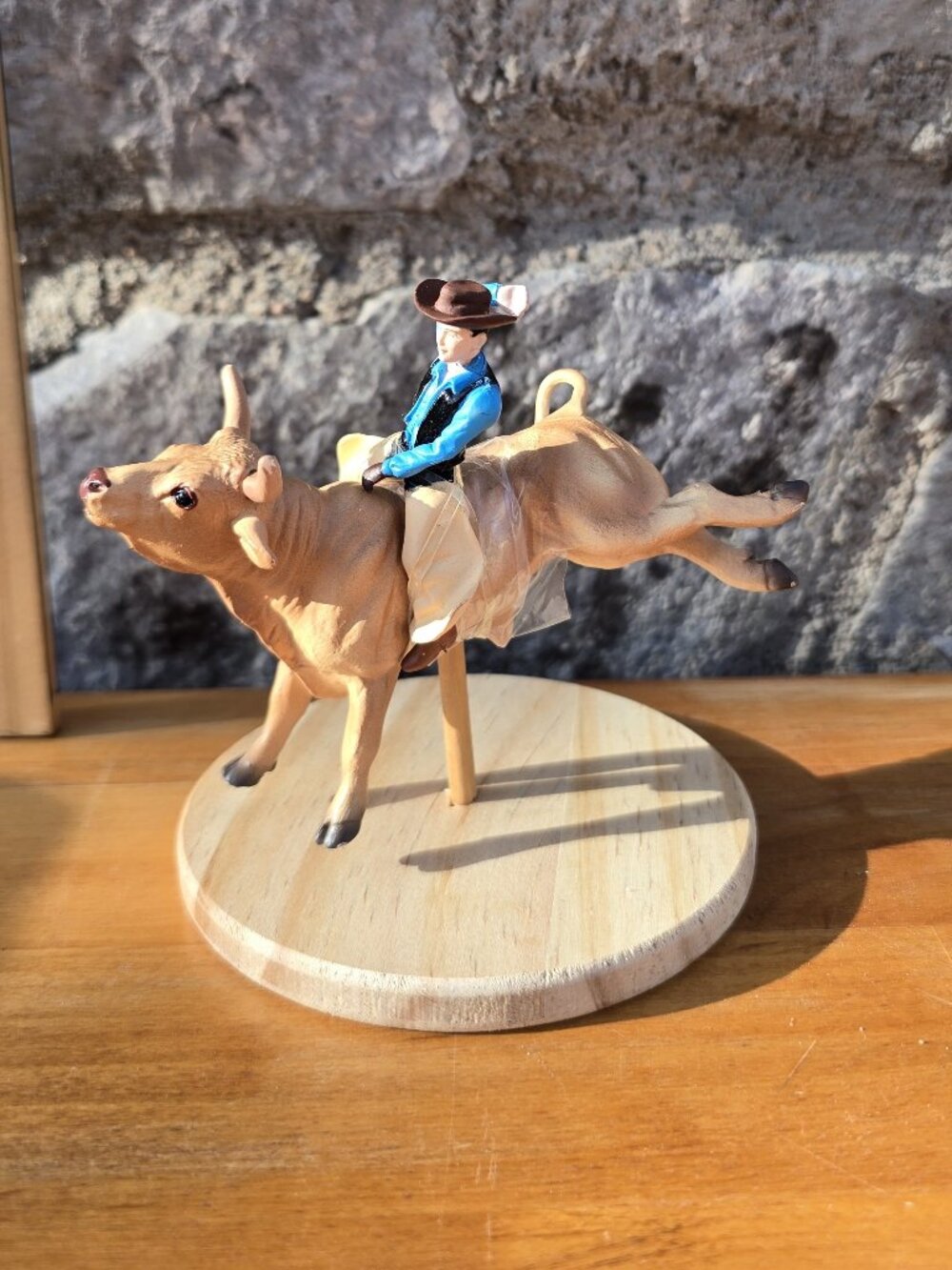 Breyer Stablemates PBR Bull "Mudslinger" Figurine & Cowboy Rider (#5359) Loose